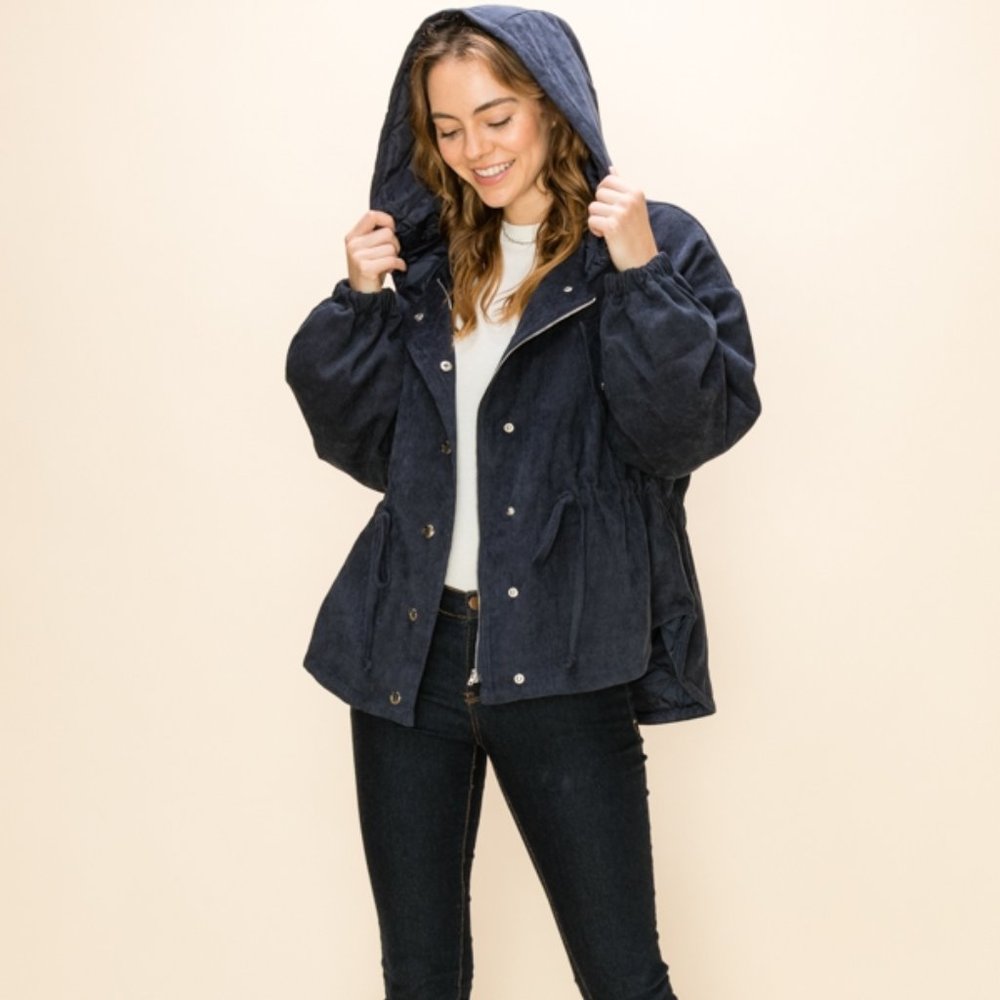 Navy Blue Cargo Jacket - Picture 2 of 6